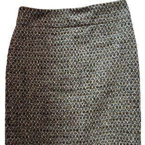 J. Crew Women's Tweed Wool Blend Straight & Pencil Skirt Stretch Sz 00 Brown Tan